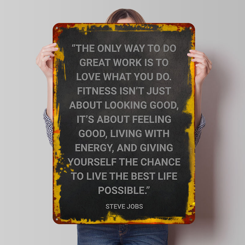 Retro Gaming Jobs - Steve Jobs Fitness Quote Metal Poster