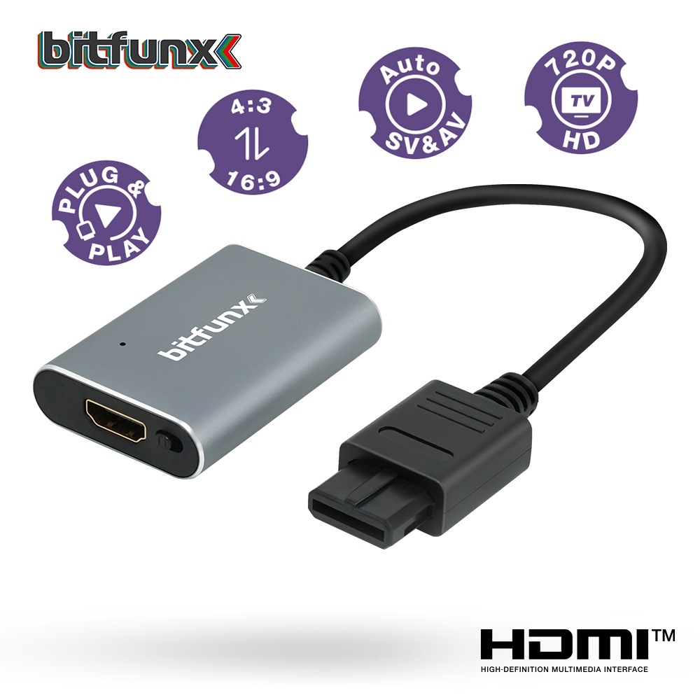 Retro Gaming Upscaler - Bitfunx 720P HDMI™ Adapter S-video SV/AV