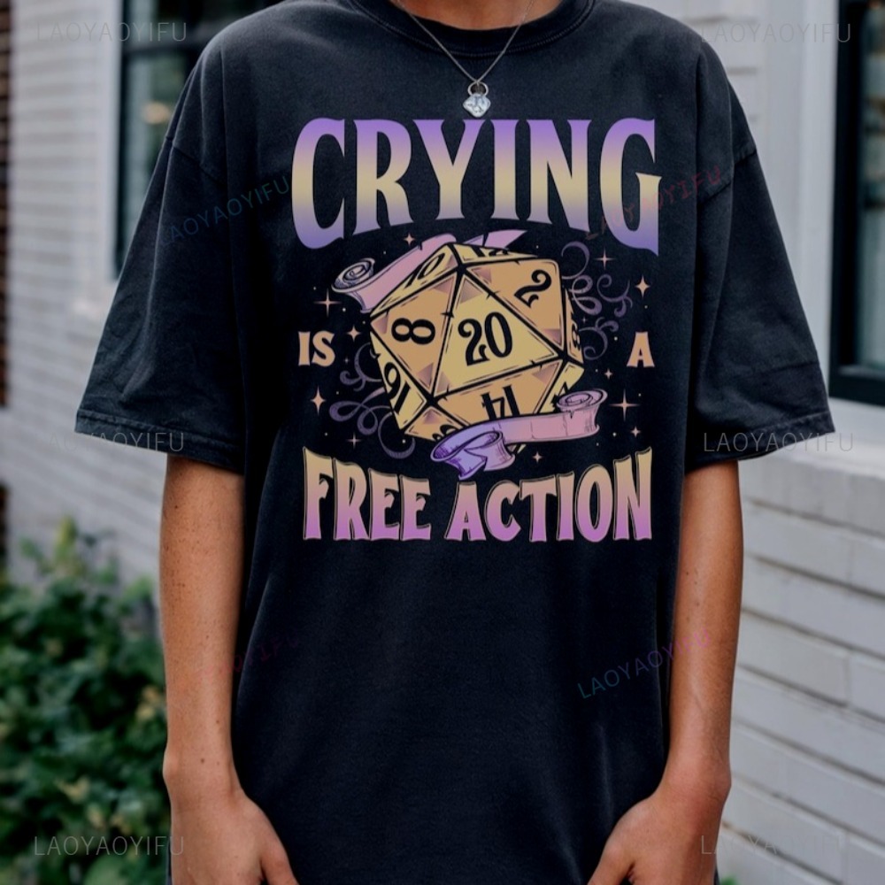 Funny DnD Crying Is A Free Act - Retro Gaming T Shirts review and price