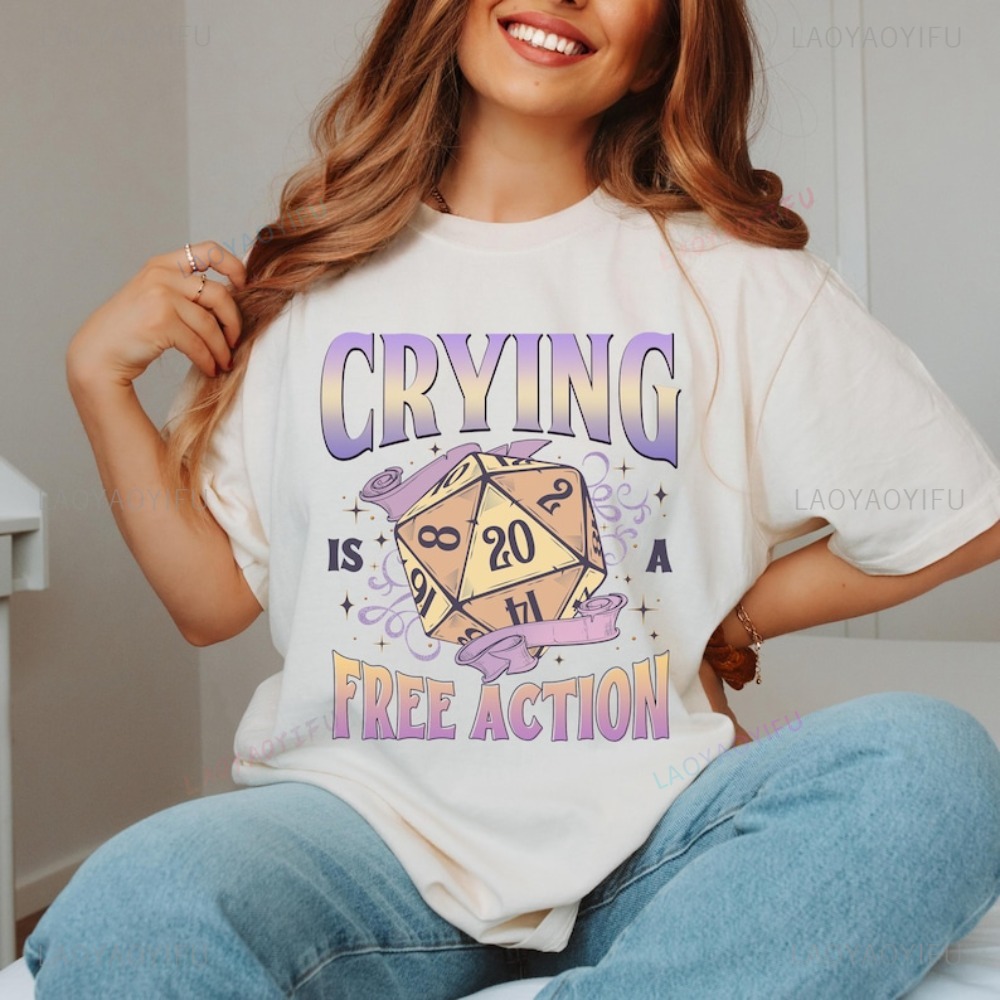Funny DnD Crying Is A Free Act - Retro Gaming T Shirts review and price