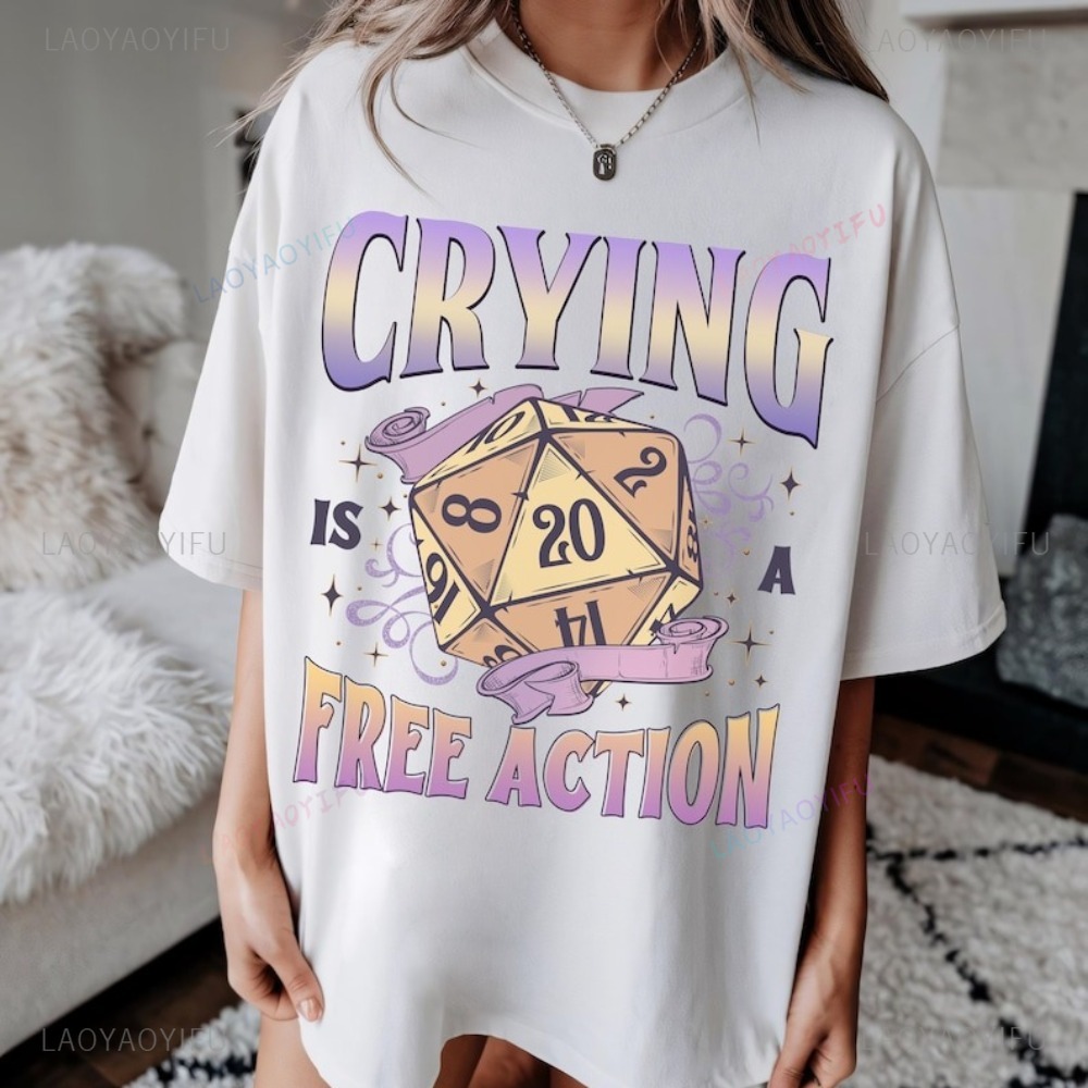 Funny DnD Crying Is A Free Act - Retro Gaming T Shirts review and price