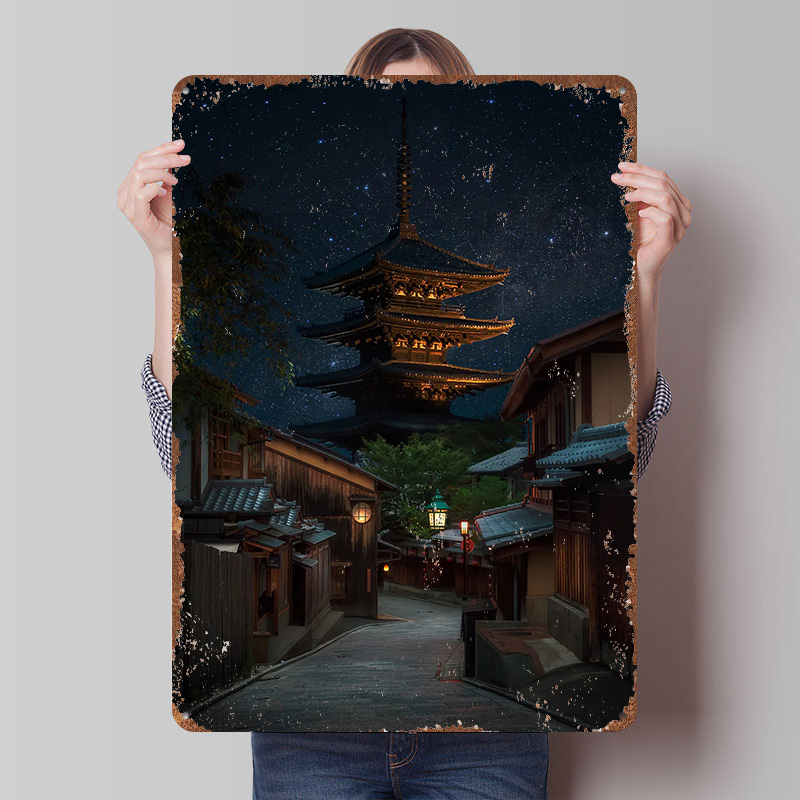 Kyoto Night Tinplate Poster Cu - Retro Gaming Kyoto review and price