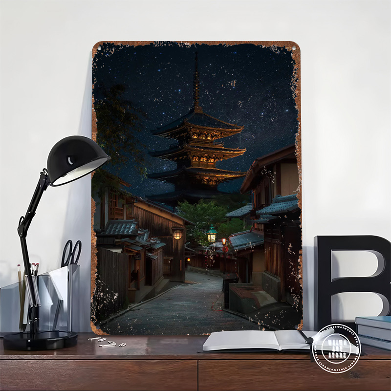 Kyoto Night Tinplate Poster Cu - Retro Gaming Kyoto review and price
